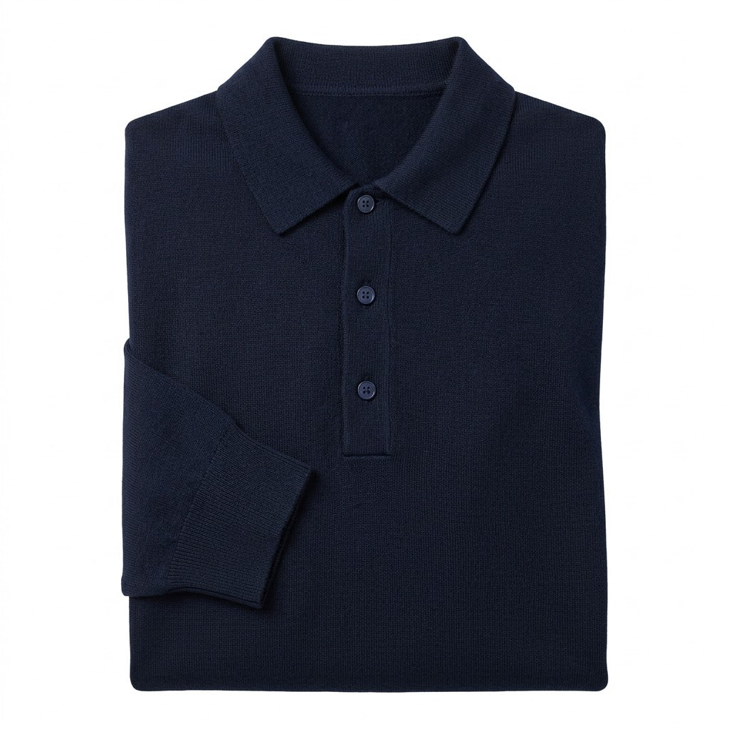 Fine-Gauge Merino Wool Polo Shirt