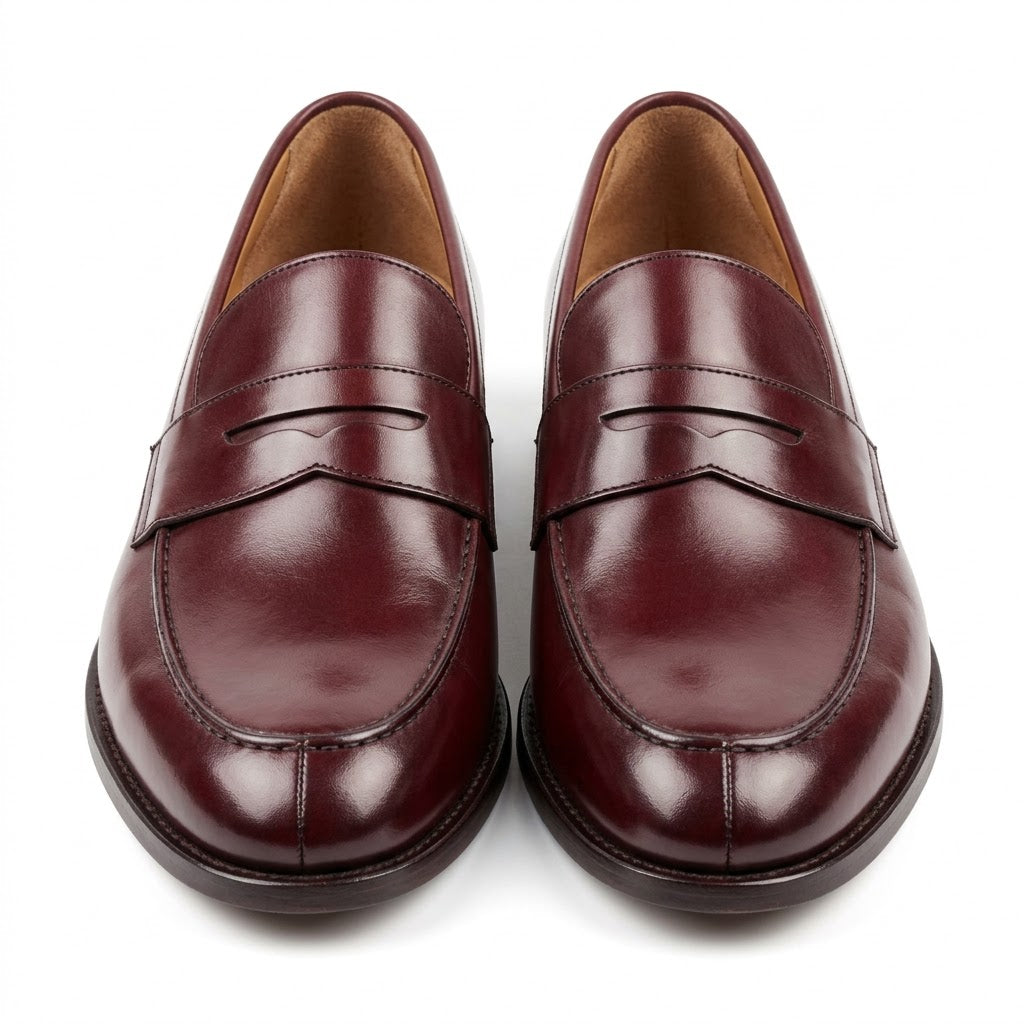 Elegant Burgundy Leather Loafers